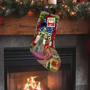 Jingles and Joy Christmas Wool Needlepoint Pet Stocking